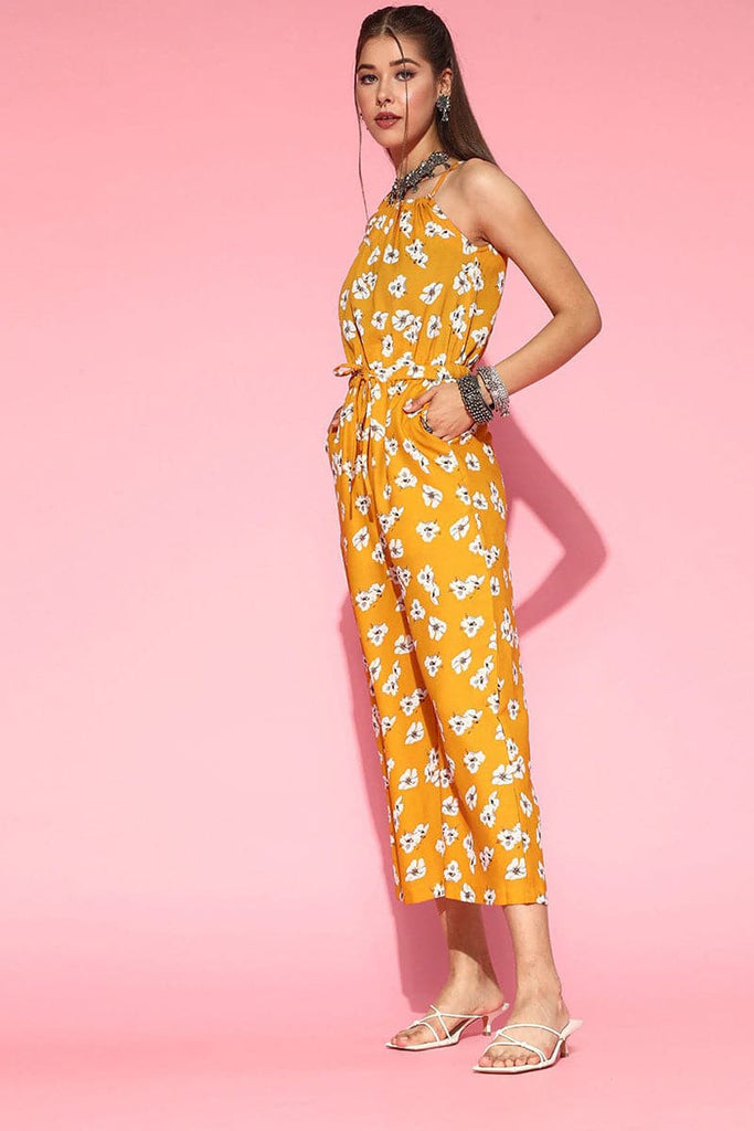  Mustard Printed Ethnic Jumpsuit