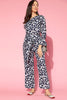  Navy Blue  White Printed Basic Jumpsuit