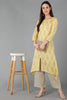  Women Yellow Pure Cotton Printed Kurta Palazzos 