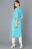  Women Blue Pure Cotton Kurta Trousers NA 