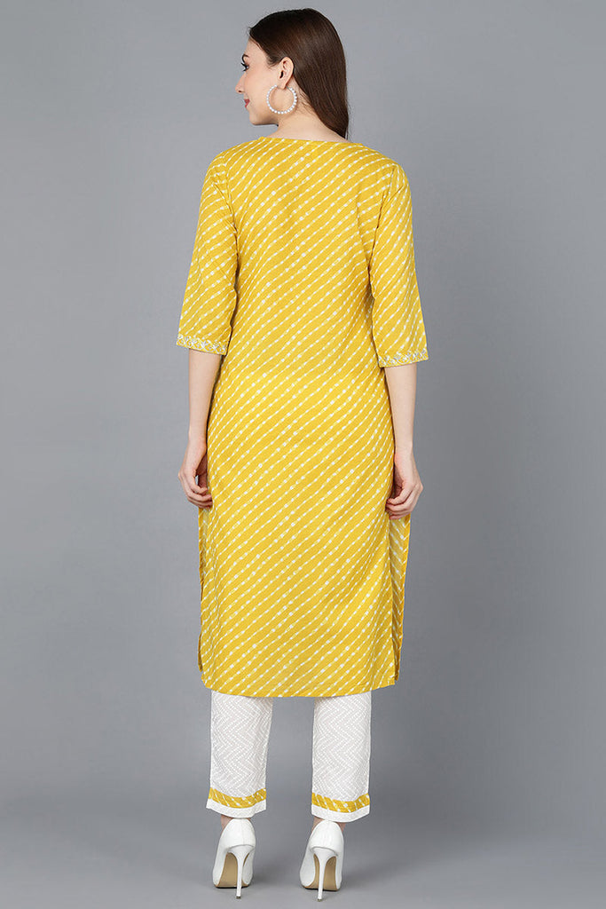  Women Yellow Pure Cotton Kurta Trousers NA 