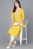  Women Yellow Pure Cotton Kurta Trousers NA 