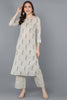  Women Beige Printed Kurta With Palazzos 