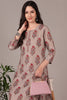 Grey Rayon Blend Floral Printed Straight Kurta Set VKSET1424