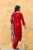   Red Color Cotton Fabric Printed Fancy Kurta And Palazzo Dupatta Set