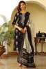 Black & White Printed Kurta with Trousers & Dupatta