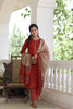  Women Maroon Brown Printed Kurta with Trousers Dupatta