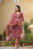   Maroon White Cotton Fabric Printed Fancy Kurta And Palazzo