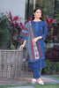   Blue Color Cotton Fabric Printed Fancy Kurta And Palazzo Dupatta Set