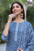   Blue & White Cotton Fabric Printed Fancy Kurta And Palazzo