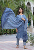   Blue & White Cotton Fabric Printed Fancy Kurta And Palazzo