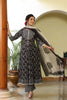  Women Black White Printed Sequinned Pure Cotton Kurta with Trousers Dupatta