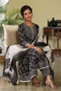  Women Black White Printed Sequinned Pure Cotton Kurta with Trousers Dupatta