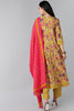  Women Yellow Ethnic Motifs Printed Regular Pure Cotton Kurta