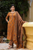 Olive Brown Pure Cotton Kurta with Trousers Dupatta – 