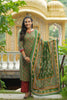  Women Green Printed Regular Pure Cotton Kurta with Trousers With Dupatta Set