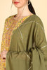  Women Yellow Printed Kurta Trousers With Dupatta