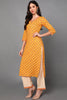 Yellow Pure Cotton Ethnic Motifs Straight Suit Set VKSKD1430