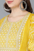  Women Yellow Pure Cotton Kurta Trousers With Dupatta