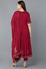 Maroon Pure Cotton Kurta Trousers With Dupatta