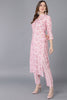 Pink Poly Silk Straight Kurta Pant With Dupatta VKSKD1521