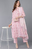 Pink Poly Silk Straight Kurta Pant With Dupatta VKSKD1521