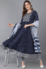 Blue Pure Cotton Anarkali Suit Set VKSKD1538