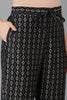  Women Black Silk Blend Printed Kurta Trousers With Dupatta