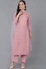 Pink Silk Blend Solid Straight Kurta Sharara With Dupatta 