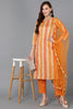 Beige Pure Cotton Checks Straight Kurta Pant With Dupatta