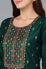 Green Silk Blend Embroidered Kurta Pant With Dupatta VKSKD1758