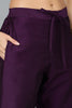 Purple Silk Blend Straight Kurta Pant With Dupatta VKSKD1774