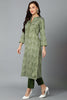 Fern Green Rayon Blend Straight Suit Set VKSKD1808