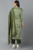 Fern Green Rayon Blend Straight Suit Set VKSKD1808