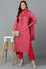 Rani Pink Silk Blend Straight Suit Set VKSKD1813