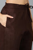 Silk Blend Chocolate Brown Straight Kurta Pant With Dupatta VKSKD1816