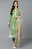 Sea Green Silk Blend Straight Suit Set VKSKD1835