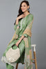 Sea Green Silk Blend Straight Suit Set VKSKD1835