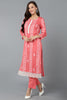 Blush Pink Silk Blend Straight Suit Set VKSKD1838