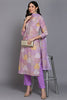 Cotton Lavender Printed Straight Kurta Pant With Dupatta VKSKD1853