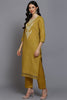 Mustard Cotton Bandhani Straight Suit Set VKSKD1877