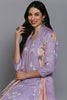 Lavender Cotton Floral Straight Suit Set VKSKD1881