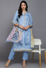 Blue Cotton Blend Ethnic Motifs Straight Suit Set VKSKD1883