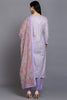 Rayon Blend Lavender Printed Straight Kurta Pant With Dupatta VKSKD1910