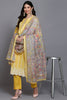 Rayon Blend Yellow Printed Straight Kurta Pant With Dupatta VKSKD1911