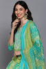 Cotton Green Printed Straight Kurta Pant With Dupatta VKSKD1915