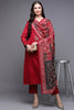 Red Pure Cotton Ethnic Motifs Straight Suit Set VKSKD1950