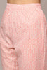 Pink Pure Cotton Embroidered Flared Suit Set VKSKD1962