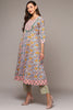 Peach Pure Cotton Printed Flared Suit Set VKSKD1969