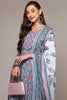 Grey Pure Cotton Printed Flared Suit Set VKSKD1970